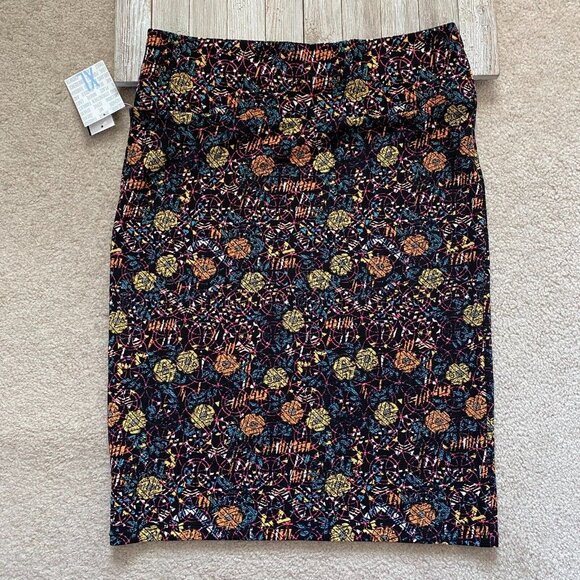 LuLaRoe Cassie Womens XL Floral Abstract Patterned Pull On Pencil Skirt NWT - Picture 10 of 12